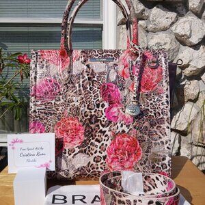 Stunning Brahmin Large Caroline Ermine Floral NWT